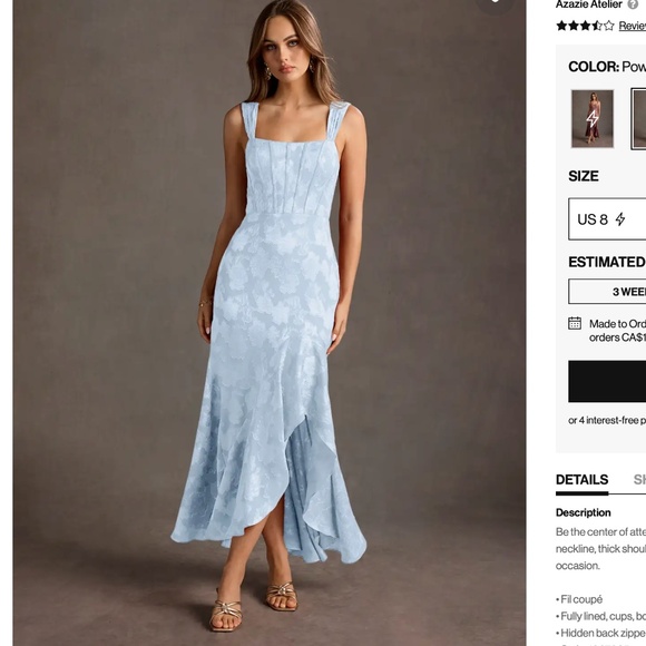 Blue Floral Dress - Picture 1 of 4